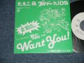 たえこ＆ゴメンドー - KIDS -  A) WANT YOU!  B) WANT YOU! (ゴメンドー Mix) (MINT-/MINT)/ 1989 JAPAN ORIGINAL "PROMO ONLY" Used 7" Single 