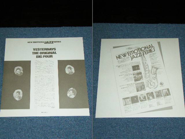 画像: オリジナル・ビッグ・フォー　THE ORIGINAL BIG FOUR ( 松本英彦/小野満/中村八大/ジョージ川口 ) - カルテット・マイナス・ワン・ジャズ - イエスタデイズ　YESTERDAYS  / 1977 JAPAN Used LP With OBI