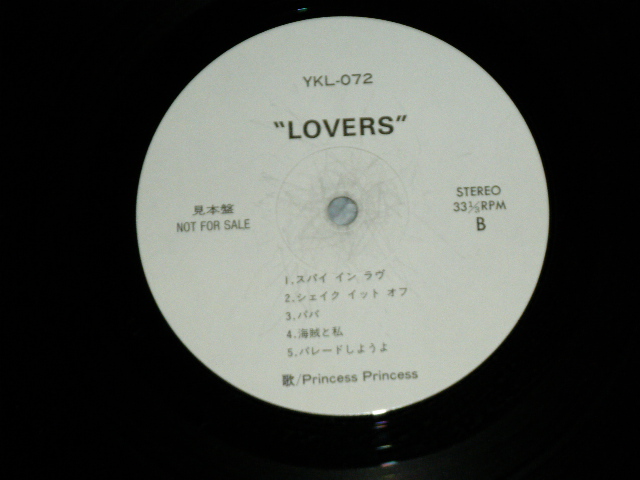 画像: プリンセス・プリンセス PRINCESS PRINCESS - LOVERS  / 19?? JAPAN ORIGINAL YUSEN Promo Only Used LP 