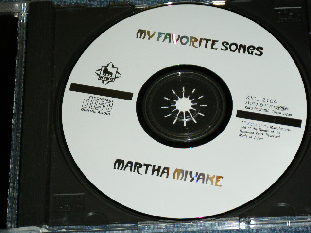 画像: マーサ三宅 MARTHA MIYAKE - MY FAVORITE SONGS / 1993 JAPAN ORIGINAL Used CD With OBI 