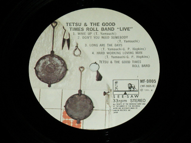 画像: TETSU & THE GOOD TIMES ROLL BAND - LIVE ( Ex++/MINT- ) / 1977 JAPAN ORIGINAL LP