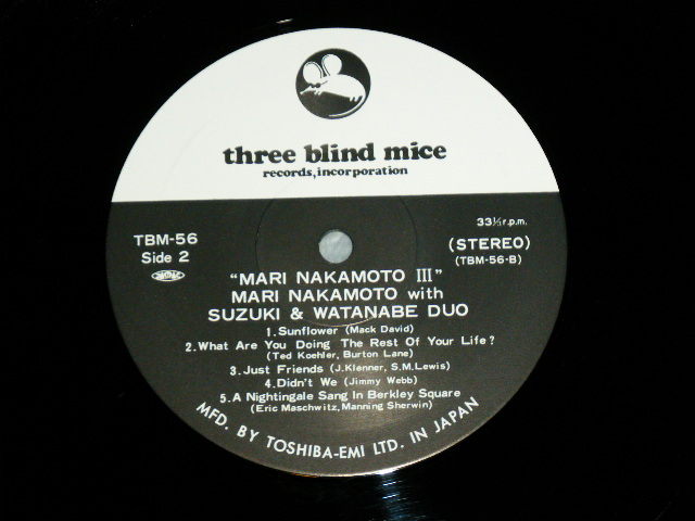 画像: 中本マリ/鈴木　勲 ・渡辺香津美 MARI NAKAMOTO / SUZUKI ISAO + KAZUMI WATANABE - マリ・ナカモト III ( MINT-/MINT )  / 1976 (1975 Recordings ) JAPAN ORIGINAL Used LP With OBI 