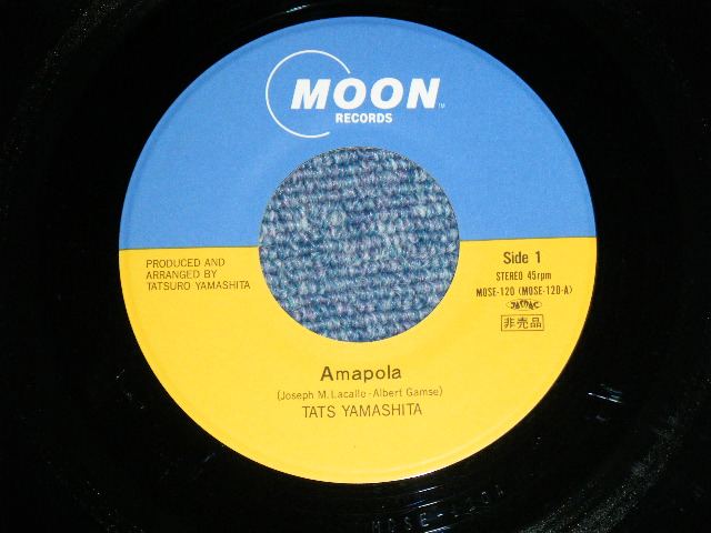画像:  山下達郎 TATSURO YAMASHITA -　AMAPOLA ( Ex+++/MINT-) / 1986 JAPAN ORIGINAL "PROMO ONLY" Used 7" Single