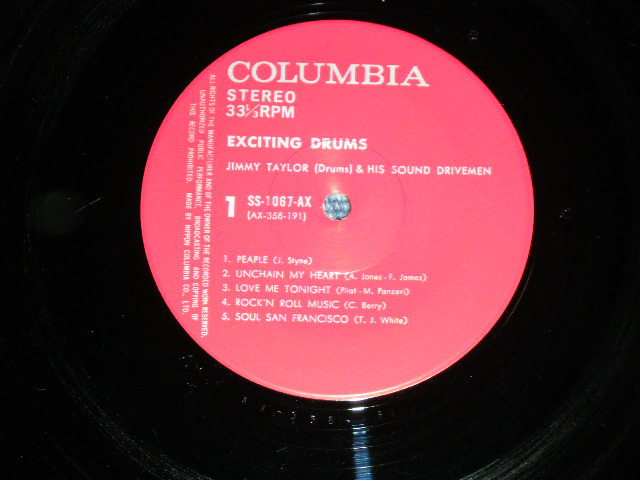 画像: ジミー・テイラーJIMMY TAYLOR (DRUMMER) - 狂熱のドラム・ビート EXCITING DRUMS ( Ex++/MINT-)    /  1972 JAPAN ORIGINAL  Used  LP 　