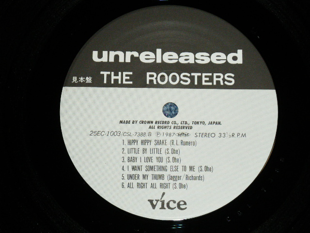 画像: ルースターズ The ROOSTERS - アンリリースド UNRELEASED  / 1987 JAPAN ORIGINAL "PROMO" Used LP with OBI 