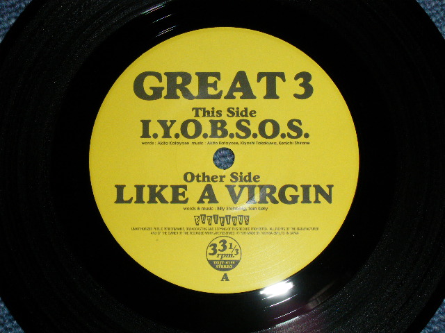 画像: GREAT 3 - L.Y.O.B.S.O.S. / LIKE A VIRGIN : Cover of MADONNA song (MINT/MINT )  / 1999 JAPAN ORIGINAL  Used 7" Single 