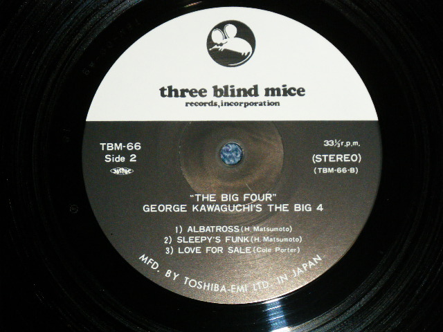 画像: ジョージ川口とビッグ　４ GEORGE KAWAGUCHI'S THE BIG 4 松本英彦＋市川秀男＋水橋　孝 - HE BIG 4 ( Ex+++/MINT- ) / 1976 JAPAN ORIGINAL Used LP With OBI