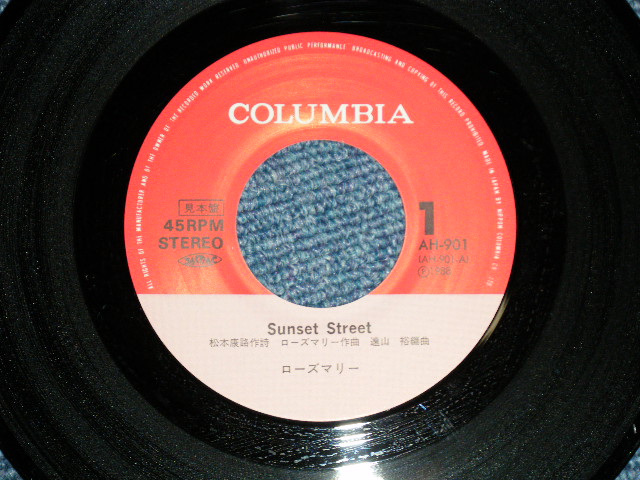 画像: ローズマリー ROSEMARIE - SUNSET STREET ( Ex+++/MINT-)  /  1988 JAPAN ORIGINAL "PROMO" Used 7" Single シングル