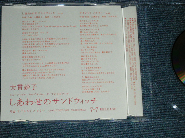 画像: 大貫妙子 TAEKO OHNUKI - しあわせのサンドウィッチ ( PROMO ONLY) ( MINT/MINT)  / 1993 JAPAN ORIGINAL "PROMO ONLY" Used  3" 8 cm CD