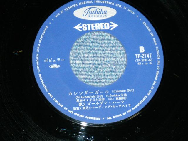 画像: ゴールデン・ハーフ GOLDEN HALF - 24,000のキッス24 MILABACI : カレンダー・ガールCALENDAR GIRL (Ex+++/MINT-) / 1970's JAPAN ORIGINAL Used  7"Single