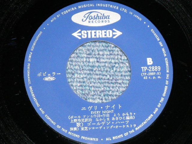 画像: ゴールデン・ハーフ GOLDEN HALF  - ゴールデン・ハーフ のアダムとイヴ ADAM & EVE : エヴリナイト EVERY NIGHT (Ex+++/MINT-) / 1970's JAPAN ORIGINAL Used  7"Single