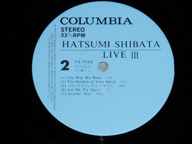 画像: しばたはつみ HATSUMI SHIBATA -  LIVE III ( Ex+/+/MINT- : EDSP) / 1978 JAPAN ORIGINAL Used LP with OBI