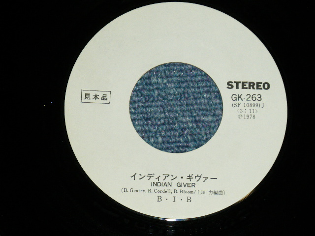 画像: BIB -  インディアン・ギヴァー INDIAN GIVER "Cover Song of 1910FRUITGUM CO.)( Ex+/MINT- )  / 1978 JAPAN ORIGINAL WHITE LABEL PROMO Used 7" シングル