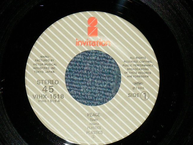 画像: PLASTICS プラスティックス - PEACE  ( Ex+++/MINT-) / 1980 JAPAN ORIGINAL Used 7" Single 