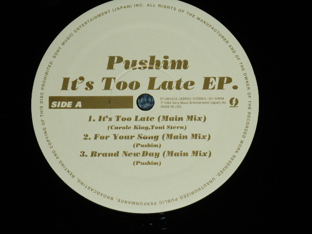 画像: PUSHIM - IT'S TOO LATE E.P. (Ex++/MINT-) / 1999 JAPAN ORIGINAL Used 12" EP 
