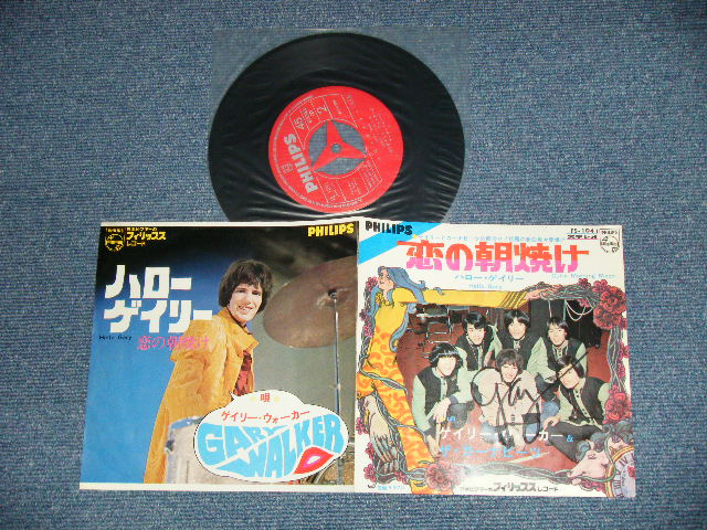 画像1: ゲイリー・ウォーカー & ザ・カーナビーツ GARY WALKER & THE CARNABEATS - 恋の朝焼け CUTIE MORNING MOON ：ハロー・ピープル HELLOGARY (With AUTOGRAPHED SINGED　直筆サイン)) (Ex+++/MINT-) / 1968 JAPAN ORIGINAL "RED LABEL PROMO" Used 7" シングル