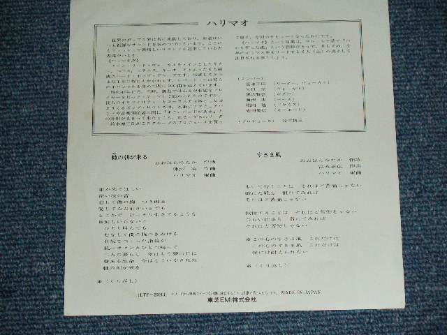 画像: ハリマオ　HARIMAO - 棘の朝が来る　 IBARA NO ASA GA KURU /　Ｂ1973 JAPAN ORIGINAL 7" SINGLE  