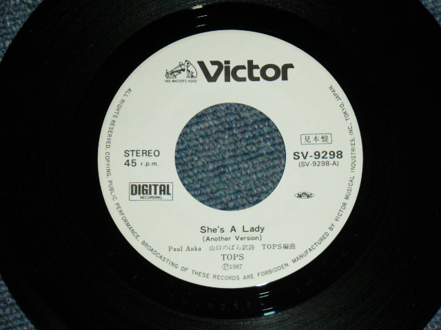 画像: TOPS - SHE'S A LADY / 1987 JAPAN ORIGINAL Promo 7" シングル