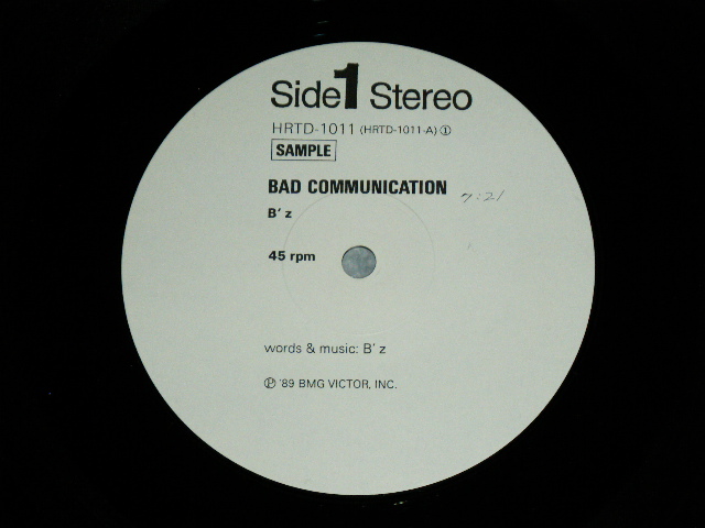 画像: B'z - BAD COMMUNICATION /  1989 JAPAN PROMO ONLY 12"